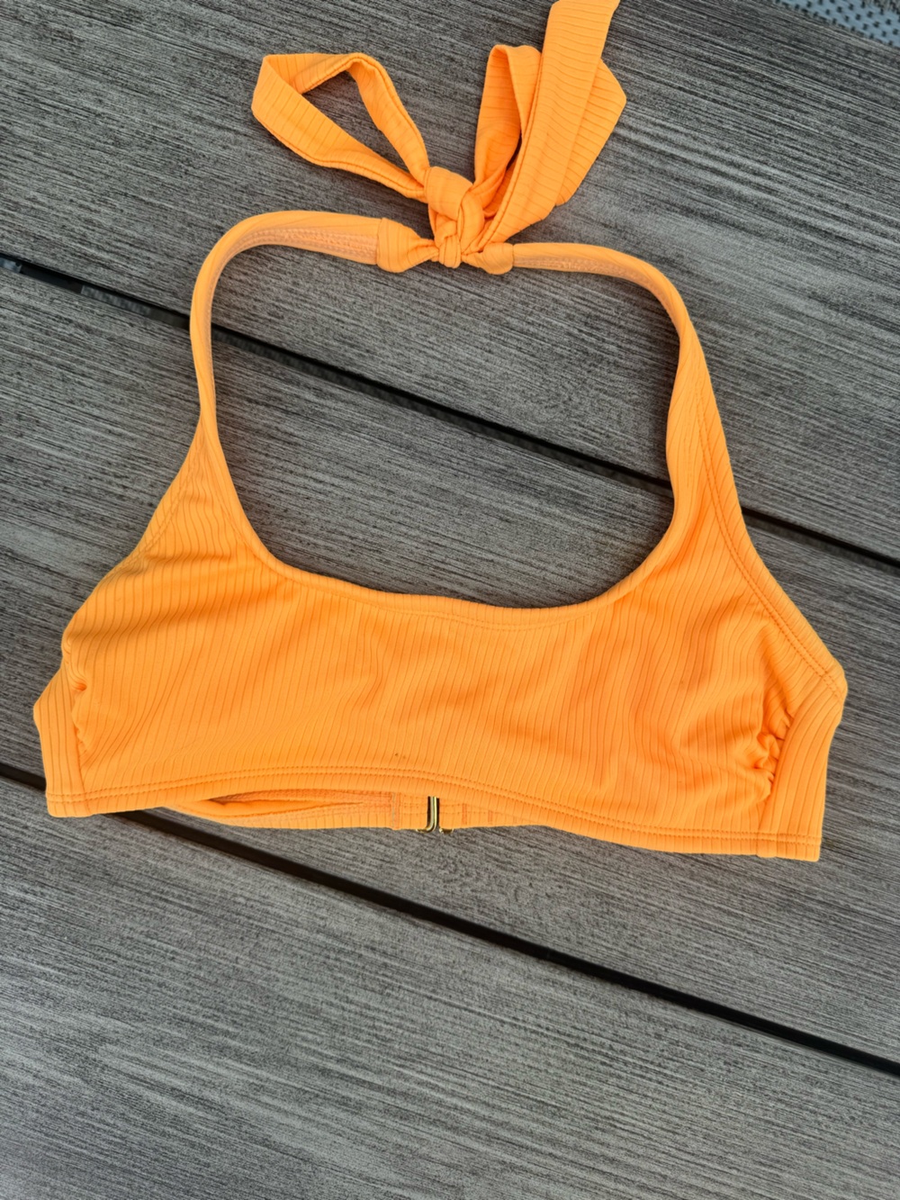 Xhilaration Orange Ribbed Bikini Top